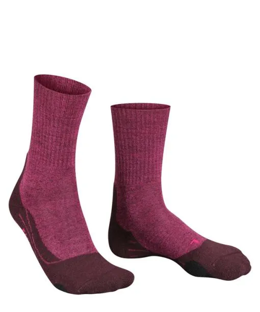 Women TK2 Explore Wool Women Trekking Socks Burgundy FALKE Hiking Socks