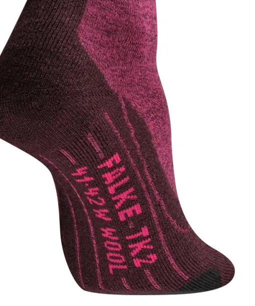 Women TK2 Explore Wool Women Trekking Socks Burgundy FALKE Hiking Socks