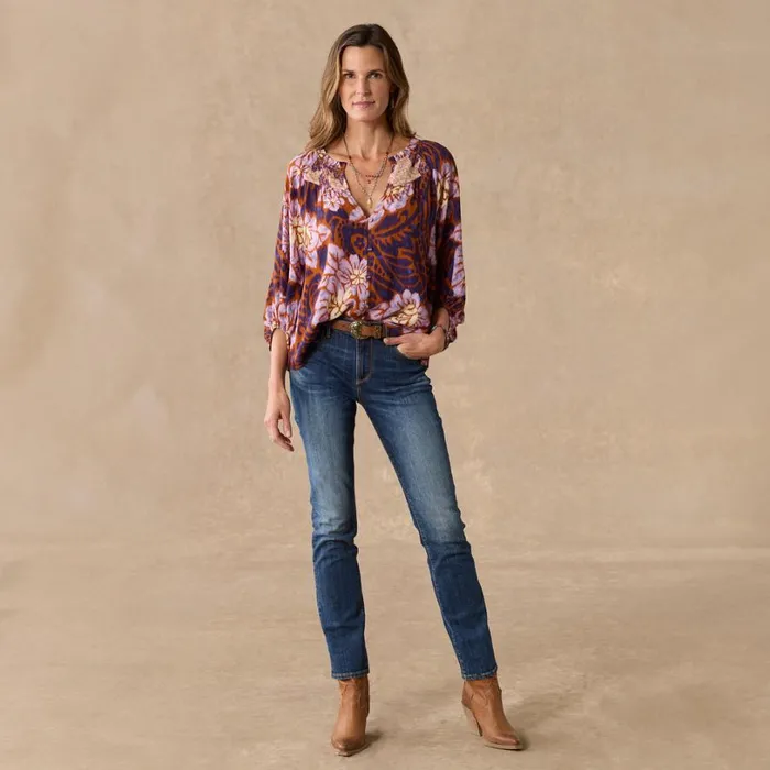 Women Tonya Tapestry Top Rust Multi Sundance Catalog Tops Women Tonya Tapestry Top Rust Multi Sundance Catalog Tops