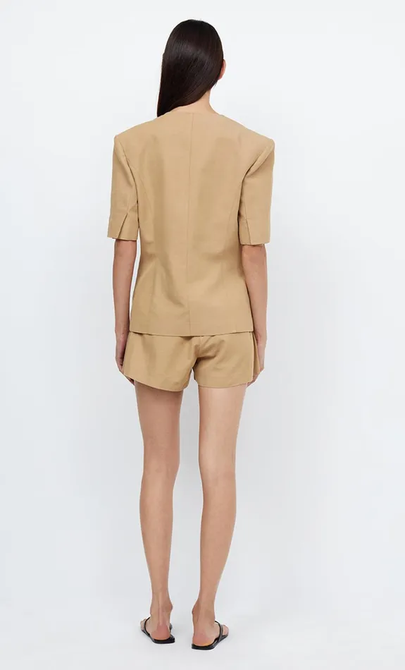 Women Tops Bec Bridge COASTLINER SHORT SLEEVE BLAZER Tan