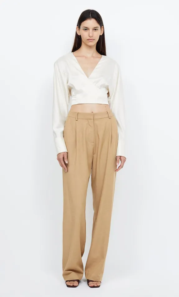 Women Tops Bec Bridge KAIA WRAP LONG SLEEVE BLOUSE Ivory