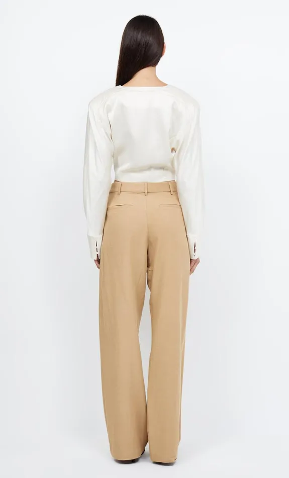 Women Tops Bec Bridge KAIA WRAP LONG SLEEVE BLOUSE Ivory