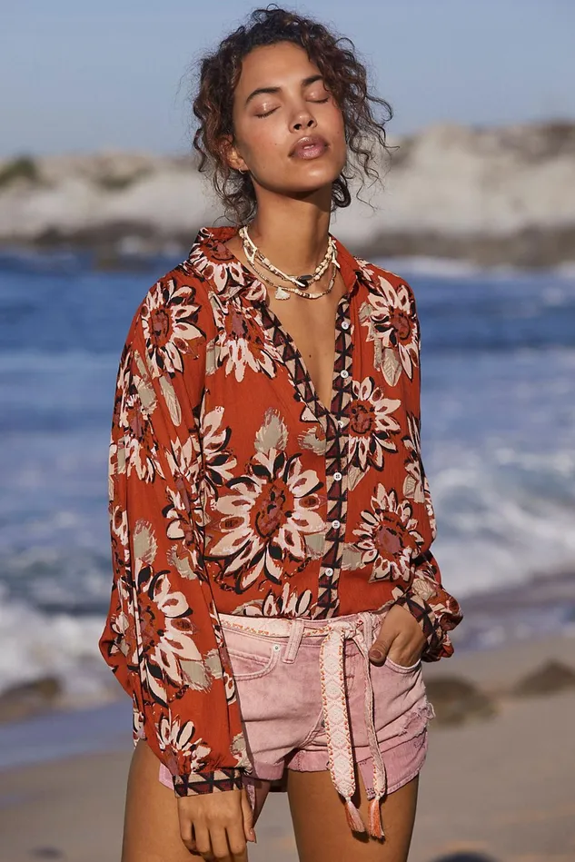 Women Tops Free People Good Vibrations Shirt Light Combo
