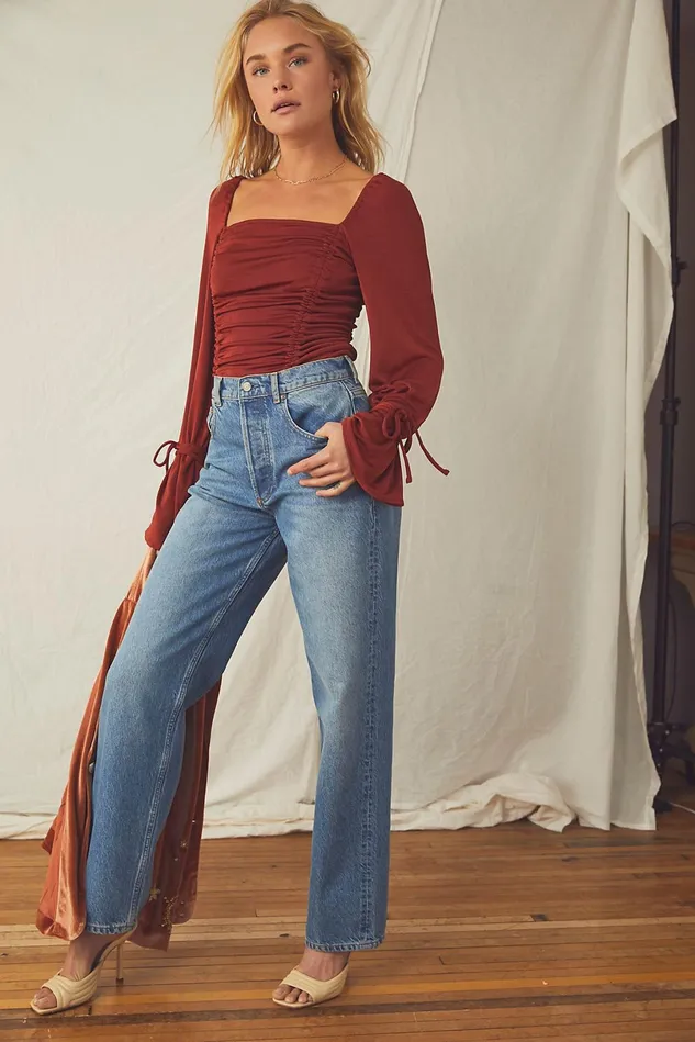 Women Tops Free People Meant To Be Bodysuit Cherry Chai