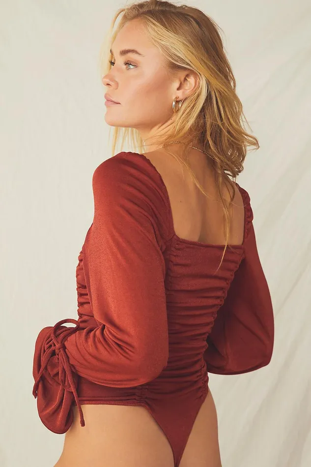 Women Tops Free People Meant To Be Bodysuit Cherry Chai