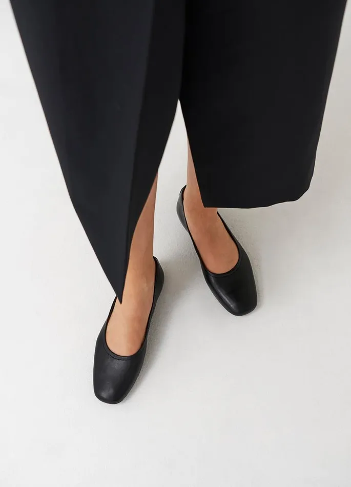 Women Vagabond Ballet Flats JOLIN SHOES Black Leather