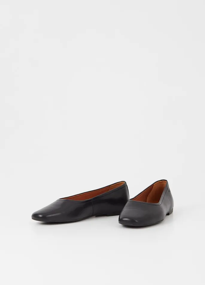 Women Vagabond Ballet Flats JOLIN SHOES Black Leather