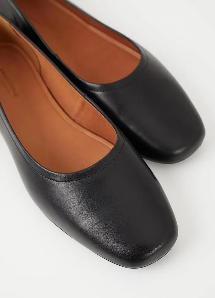 Women Vagabond Ballet Flats JOLIN SHOES Black Leather