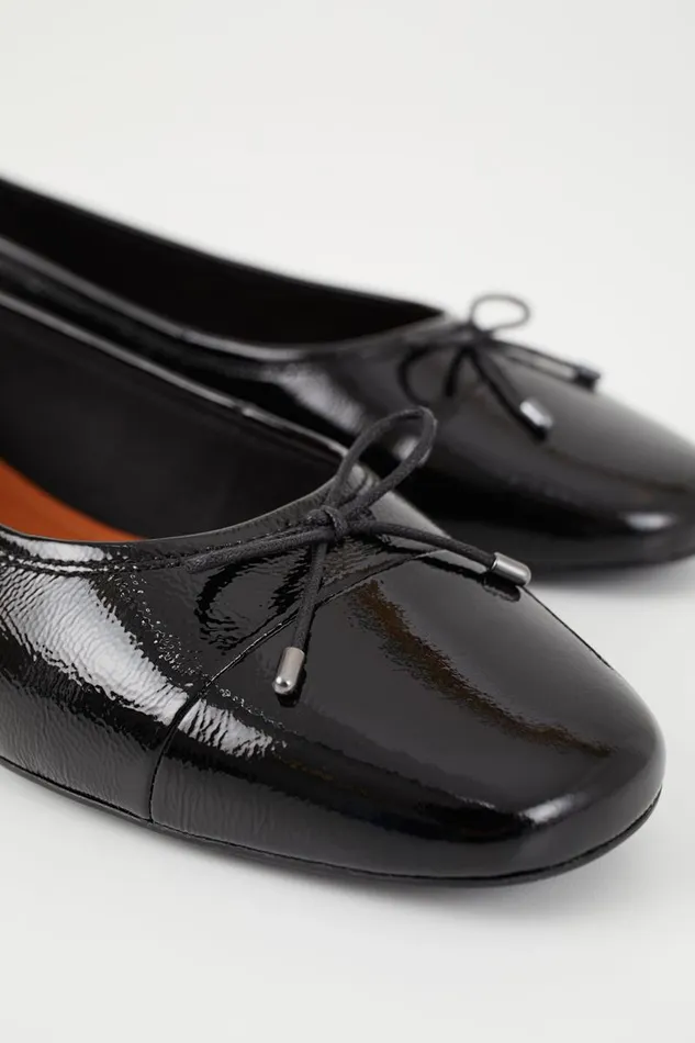 Women Vagabond Ballet Flats JOLIN SHOES Black Patent Leather