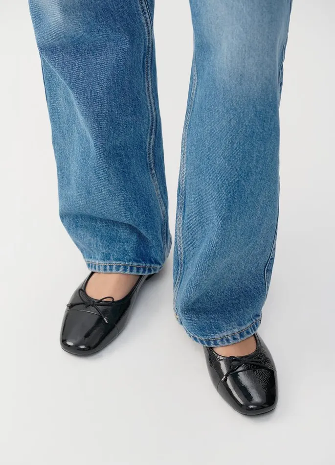 Women Vagabond Ballet Flats JOLIN SHOES Black Patent Leather