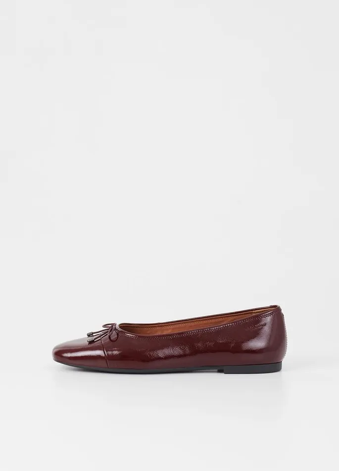 Women Vagabond Ballet Flats JOLIN SHOES Red Patent Leather