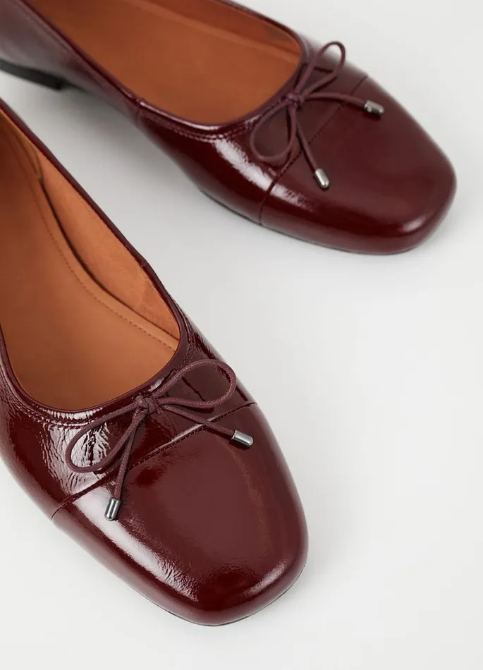 Women Vagabond Ballet Flats JOLIN SHOES Red Patent Leather