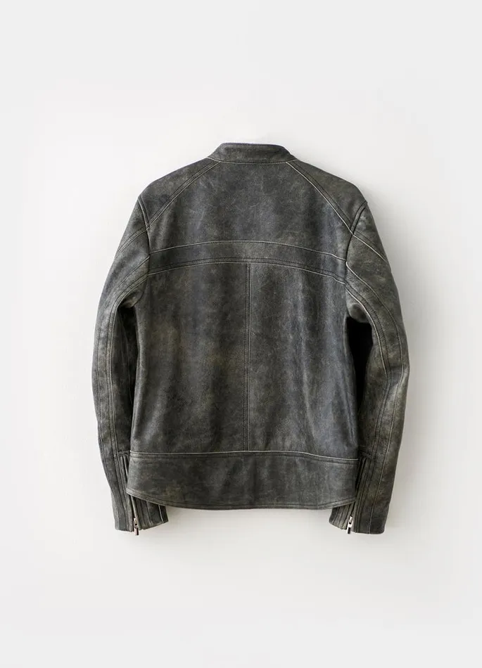 Women Vagabond Leather Garments MOTO JACKET Dark Grey Texture Leather