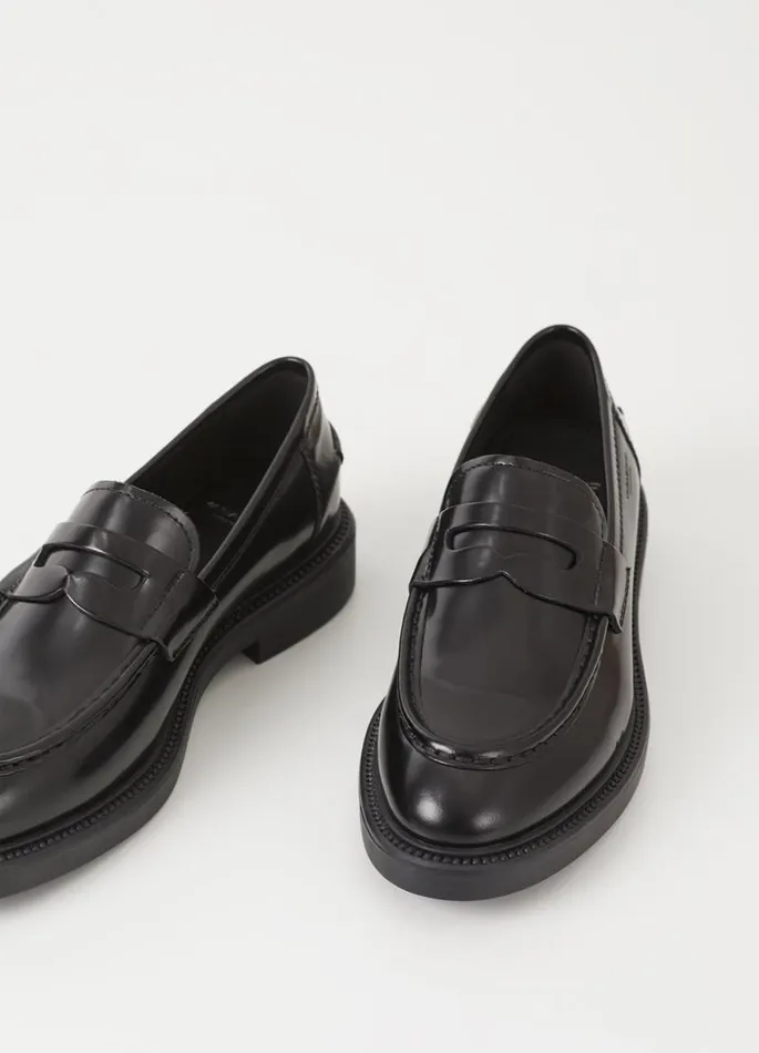 Women Vagabond Loafers ALEX W LOAFER Black Polished Leather