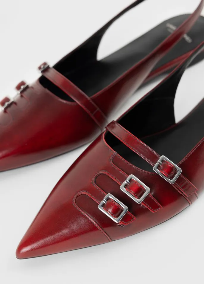 Women Vagabond Slingbacks HERMINE SHOES Red Brushoff Leather