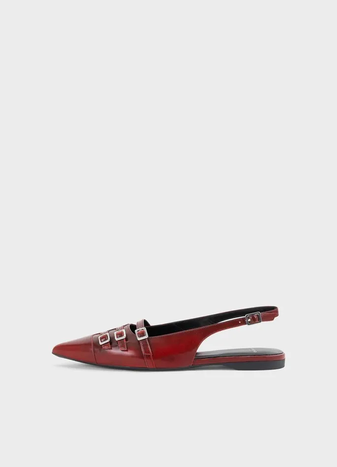Women Vagabond Slingbacks HERMINE SHOES Red Brushoff Leather