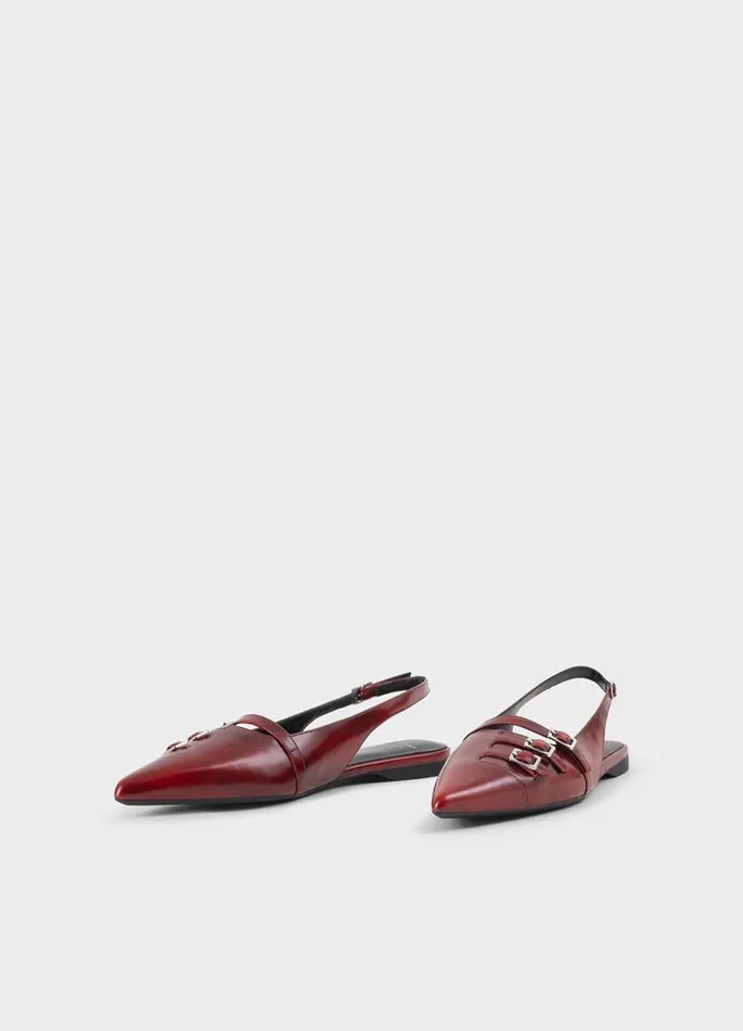 Women Vagabond Slingbacks HERMINE SHOES Red Brushoff Leather