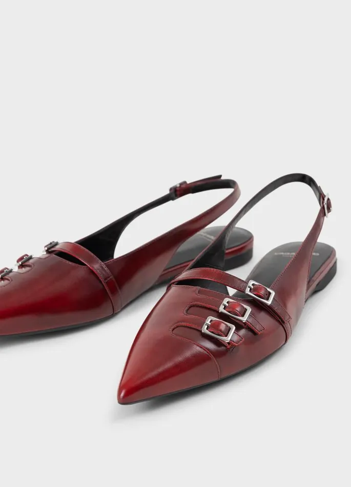 Women Vagabond Slingbacks HERMINE SHOES Red Brushoff Leather