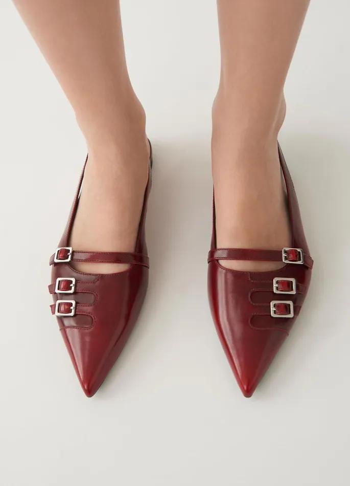 Women Vagabond Slingbacks HERMINE SHOES Red Brushoff Leather