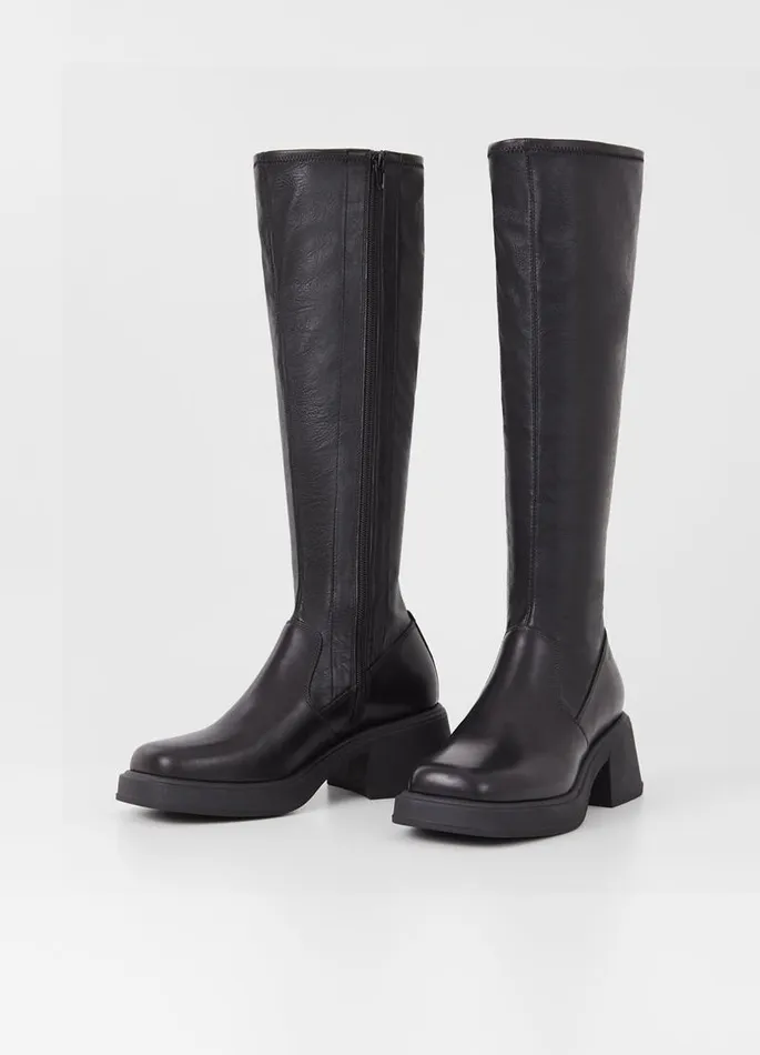 Women Vagabond Tall Boots DORAH TALL BOOTS Black Leathercomb