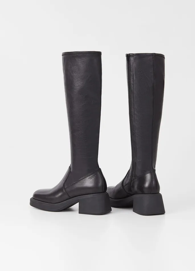 Women Vagabond Tall Boots DORAH TALL BOOTS Black Leathercomb
