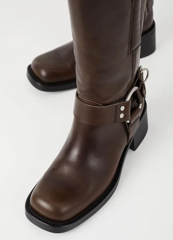 Women Vagabond Tall Boots NOUR TALL BOOTS Brown Leather