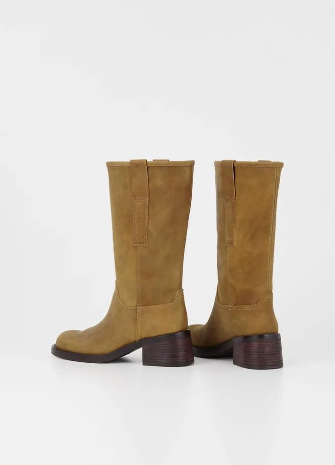 Women Vagabond Tall Boots NOUR TALL BOOTS Green Oily Nubuck