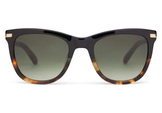 Women Victoria Black Tort Fadegolddeep Olive Gradient TOMS Sunglasses