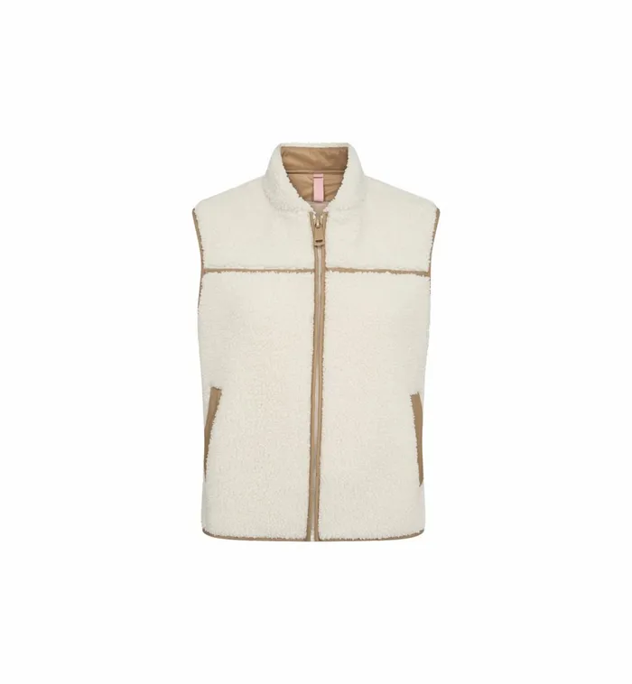 Women Waistcoats MOS MOSH MMRowe Teddy Waistcoat Ecru