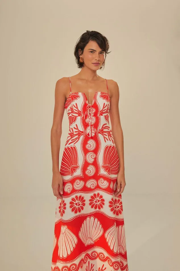 Women White Ainika Shell LENZING ECOVERO Euroflax Maxi Dress Ainika Shell White FARM Rio Maxi Dresses