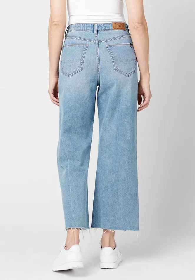 Women Wide Leg Cropped Addisson Jeans Indigo Buffalo David Bitton Wide and Balloon Leg