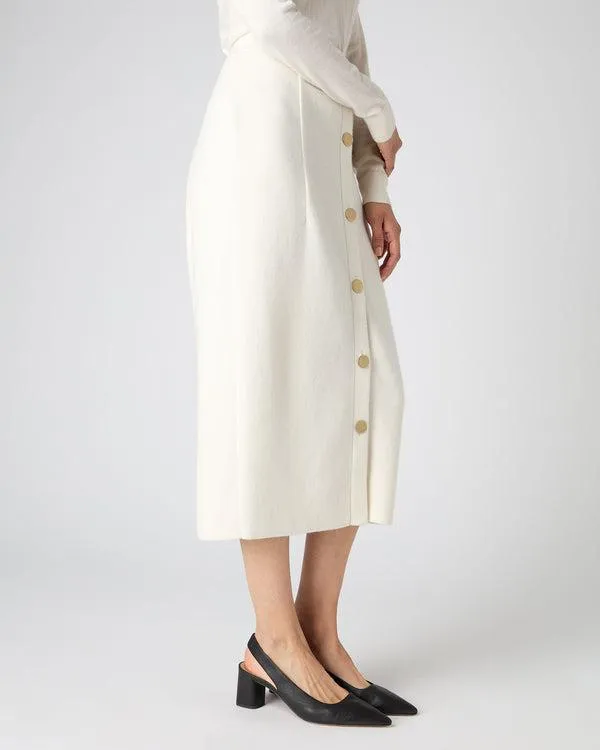 Women Women039s Button Through Cashmere SkirtIn New Ivory White New Ivory White NPeal Dresses and Skirts Women Women039s Button Through Cashmere SkirtIn New Ivory White New Ivory White NPeal Dresses and Skirts