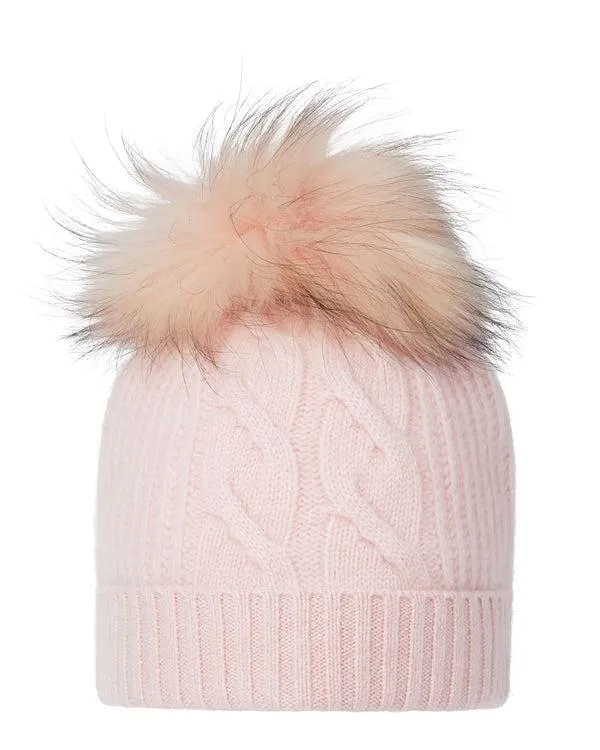 Women Women039s Cable Cashmere Hat With Fur PomIn Quartz Pink Quartz Pink NPeal Hats Women Women039s Cable Cashmere Hat With Fur PomIn Quartz Pink Quartz Pink NPeal Hats