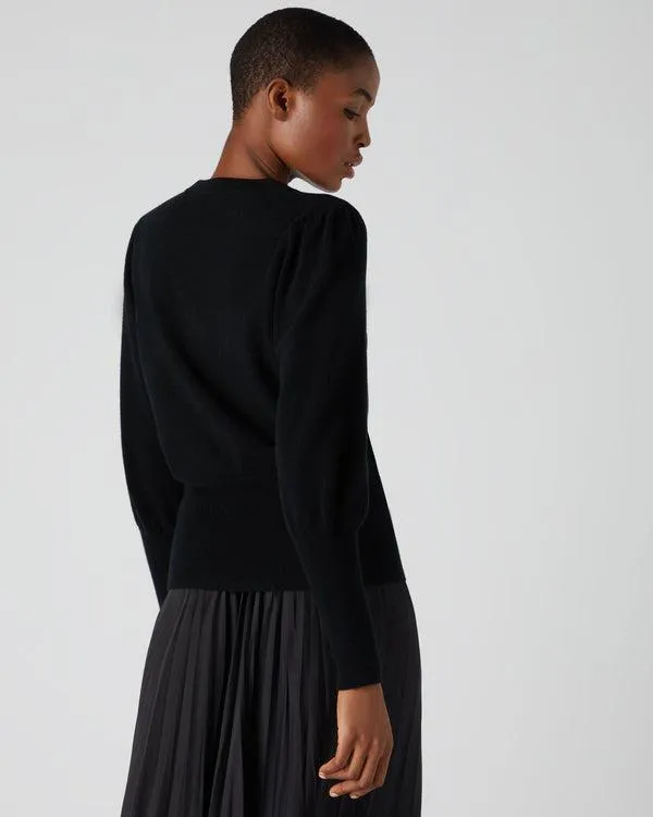 Women Women039s Deep Hem Round Neck Cashmere SweaterIn Black Black NPeal Round Necks