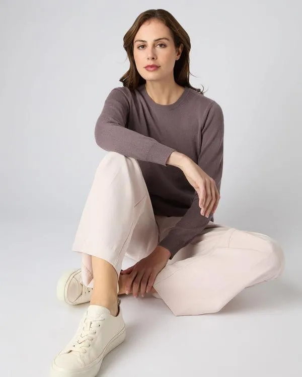 Women Women039s Round Neck Cashmere SweaterIn Grape Purple Grape Purple NPeal Round Necks