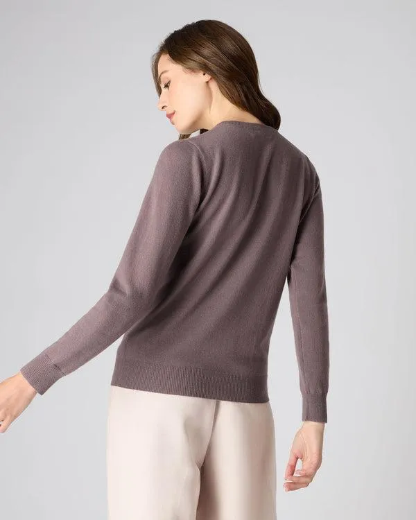 Women Women039s Round Neck Cashmere SweaterIn Grape Purple Grape Purple NPeal Round Necks