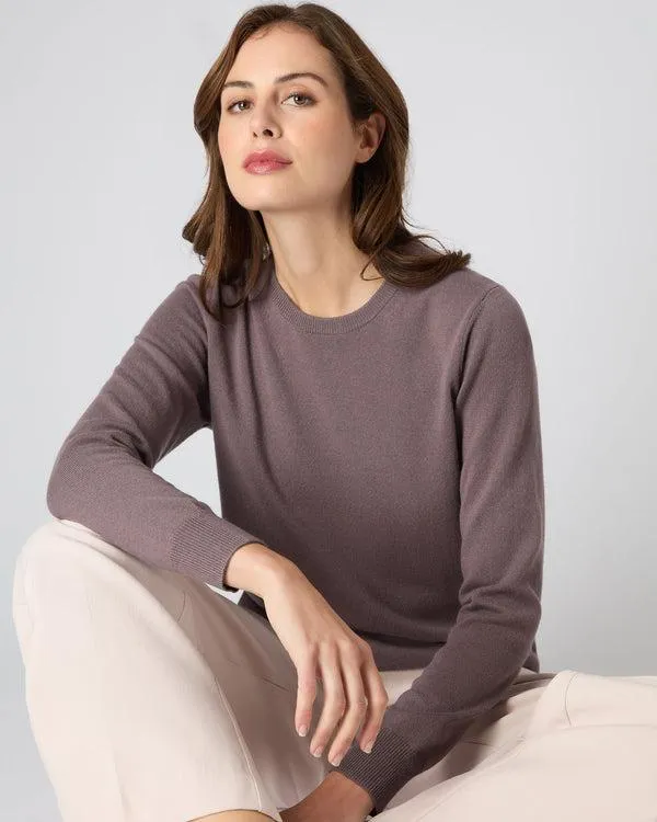 Women Women039s Round Neck Cashmere SweaterIn Grape Purple Grape Purple NPeal Round Necks