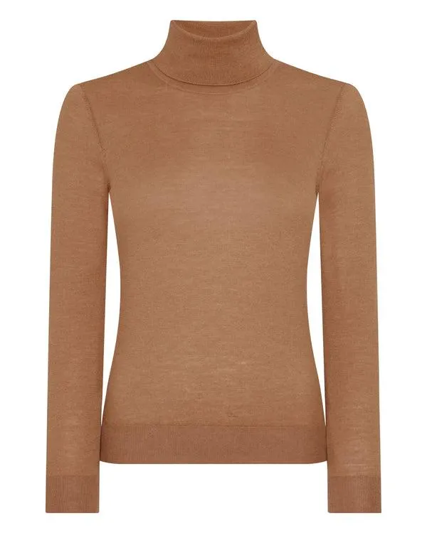 Women Women039s Superfine Turtle Neck Cashmere SweaterIn Dark Camel Brown Dark Camel Brown NPeal Turtle Necks