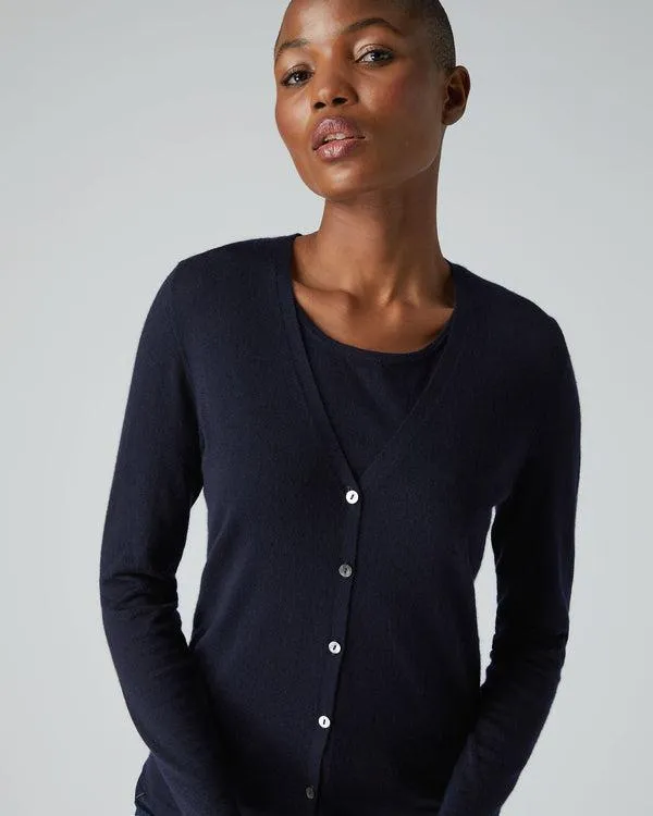 Women Women039s Superfine V Neck Cashmere CardiganIn Navy Blue Navy Blue NPeal Cardigans Women Women039s Superfine V Neck Cashmere CardiganIn Navy Blue Navy Blue NPeal Cardigans