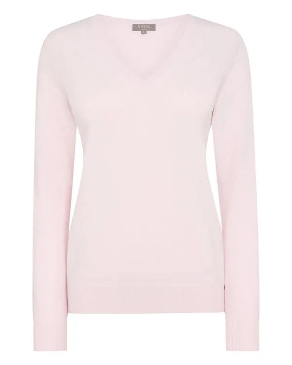 Women Women039s V Neck Cashmere SweaterIn Quartz Pink Quartz Pink NPeal V Necks