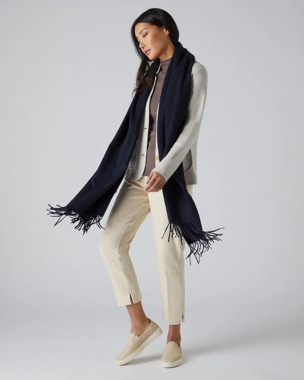 Women Women039s Woven Cashmere ShawlIn Navy Blue Navy Blue NPeal Pashminas Wraps and Shawls