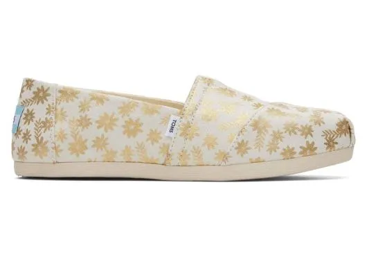 Women WomenAlpargata Floral Blooms Gold Foil TOMS Alpargatas