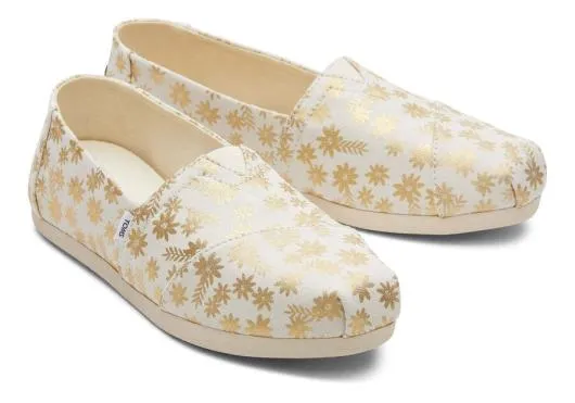 Women WomenAlpargata Floral Blooms Gold Foil TOMS Alpargatas