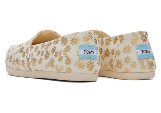 Women WomenAlpargata Floral Blooms Gold Foil TOMS Alpargatas