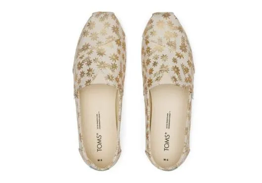 Women WomenAlpargata Floral Blooms Gold Foil TOMS Alpargatas