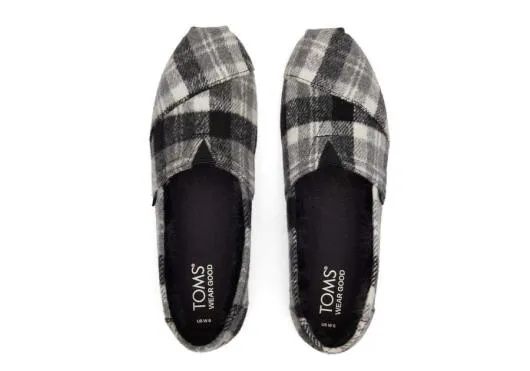 Women WomenAlpargata Grey Plaid With Faux Fur Plaid Grey TOMS Exclusives