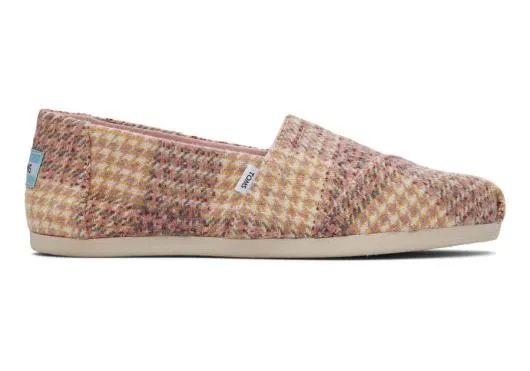 Women WomenAlpargata Pink Plaid Tweed Plaid Pink Quartz TOMS Alpargatas