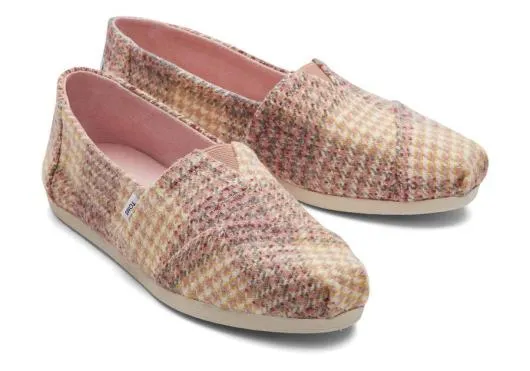 Women WomenAlpargata Pink Plaid Tweed Plaid Pink Quartz TOMS Alpargatas