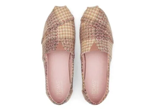 Women WomenAlpargata Pink Plaid Tweed Plaid Pink Quartz TOMS Alpargatas