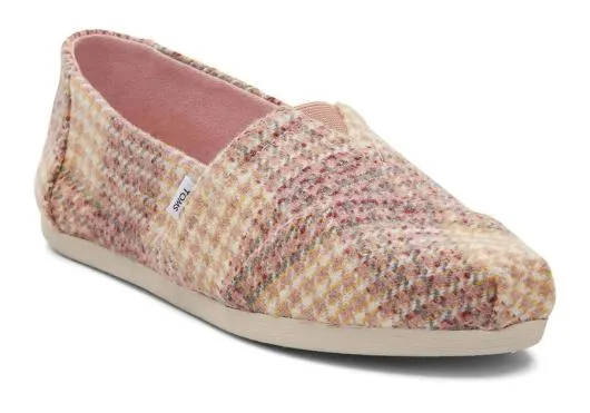 Women WomenAlpargata Pink Plaid Tweed Plaid Pink Quartz TOMS Alpargatas